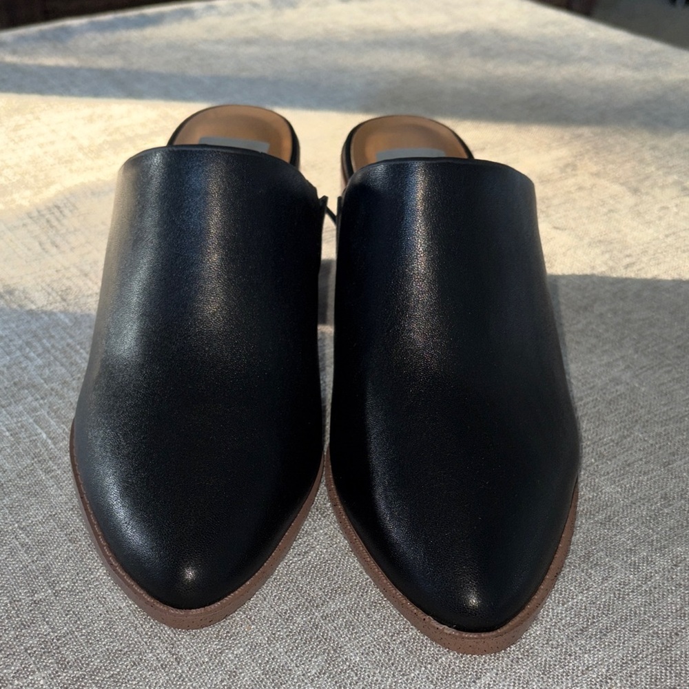 Dolce Vita Black Leather Mules
